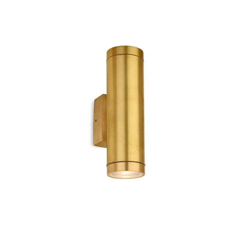 Solid Brass Outdoor Two Spotlight Wall Light - IP64