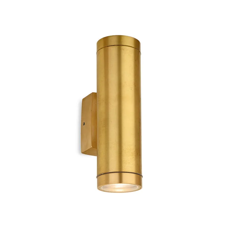 Solid Brass Outdoor Two Spotlight Wall Light - IP64