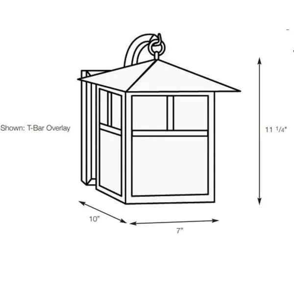 SPJ Lighting SPJ38-06A 11-1/4 Inch Wall Arm (Curved) 120V Lantern