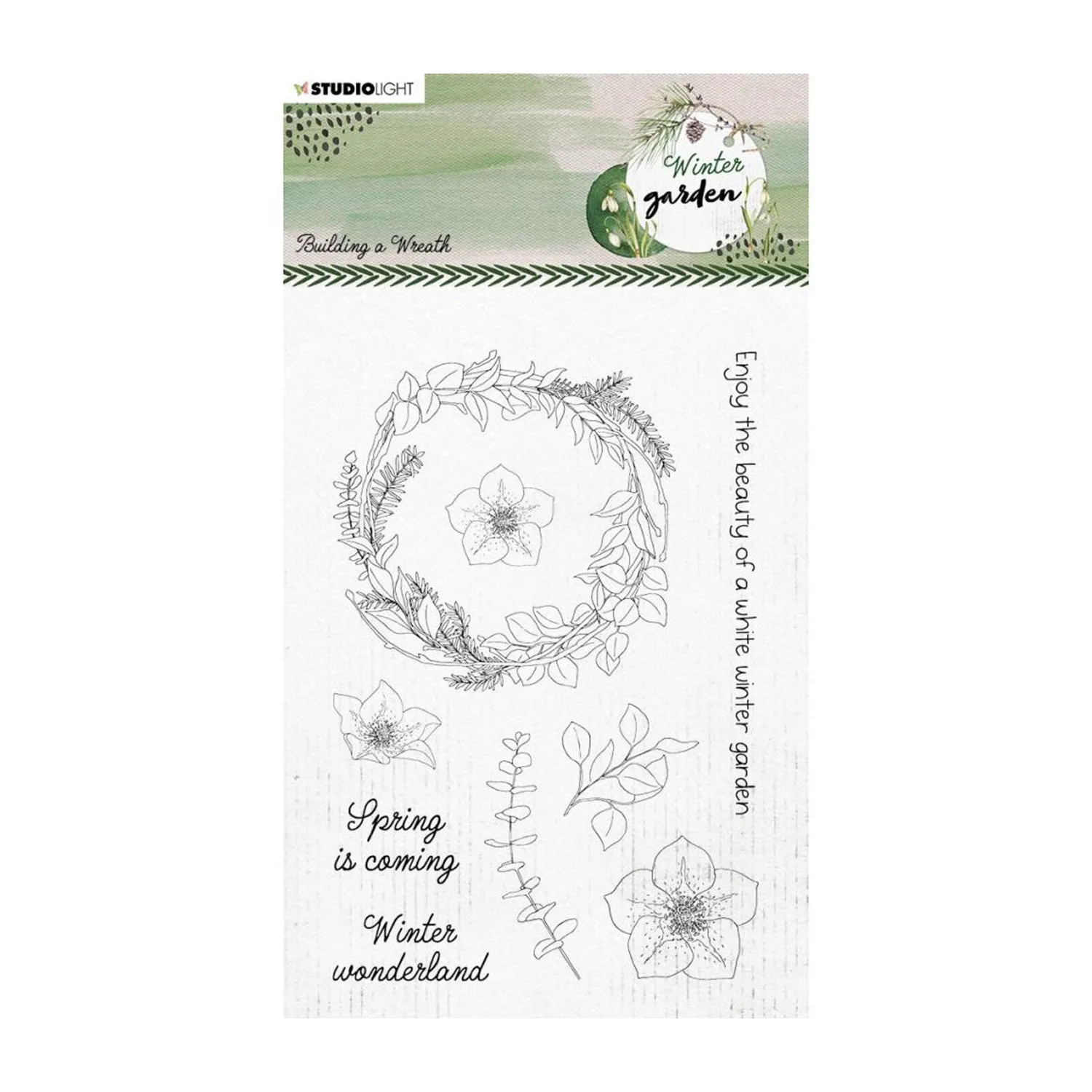 Studio Light Winter Garden Clear Stamp - Nr. 159, Building A Wreath