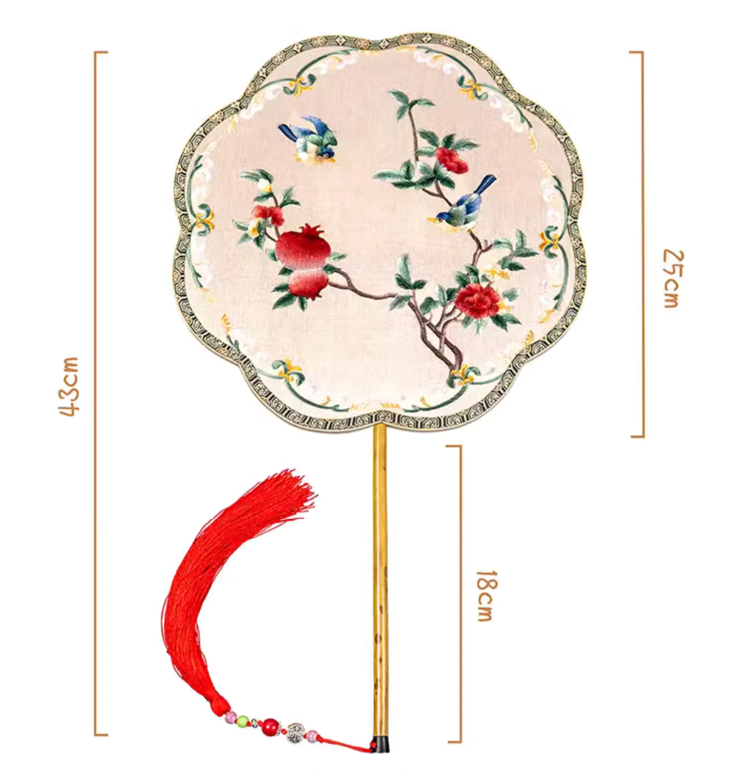 Suxiu Tuanshan 苏绣团扇 Suzhou Embroidery Double-Sided Various Silk Fans