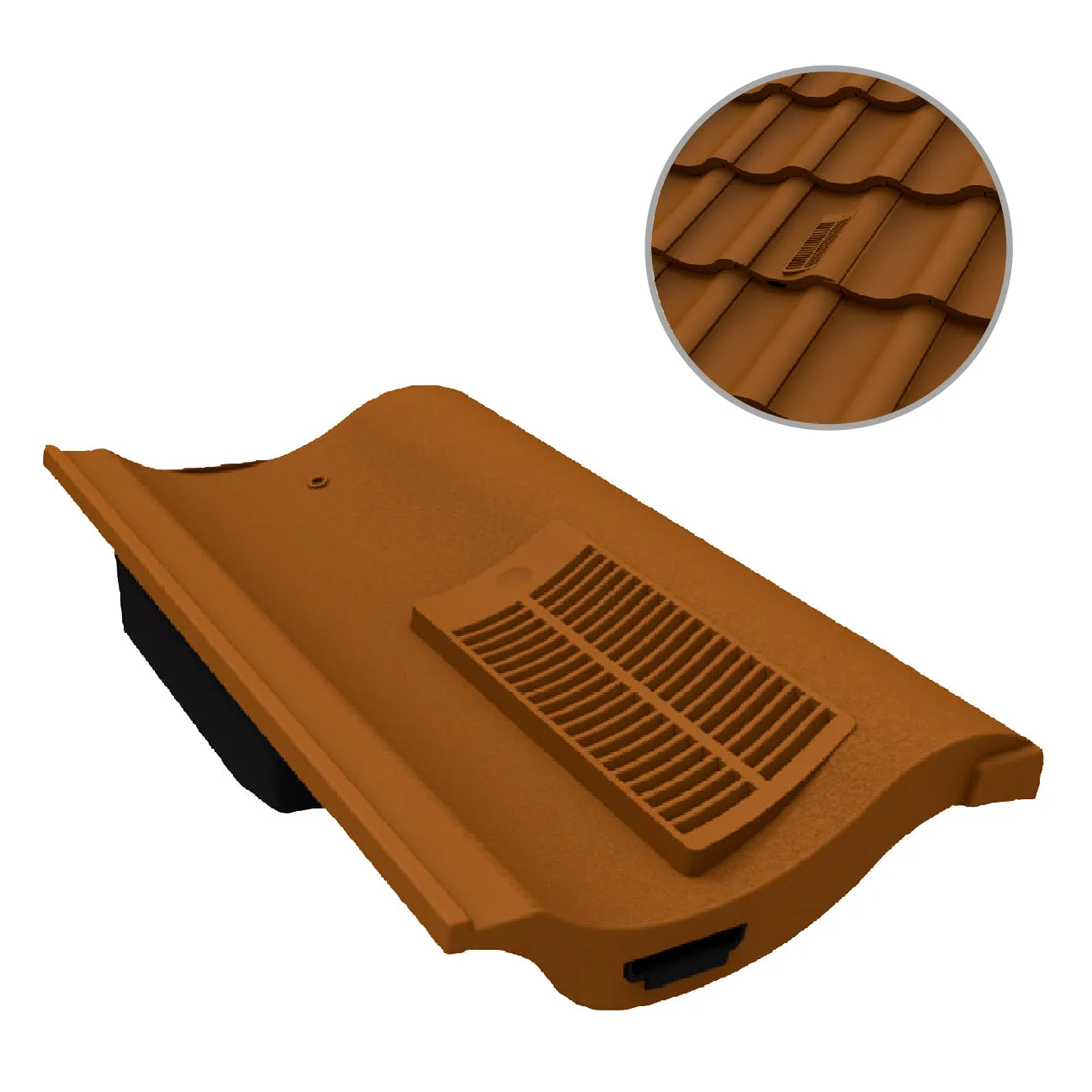 Terracotta Single Pantile Roof Tile Vent  / Marley Redland Sandtoft