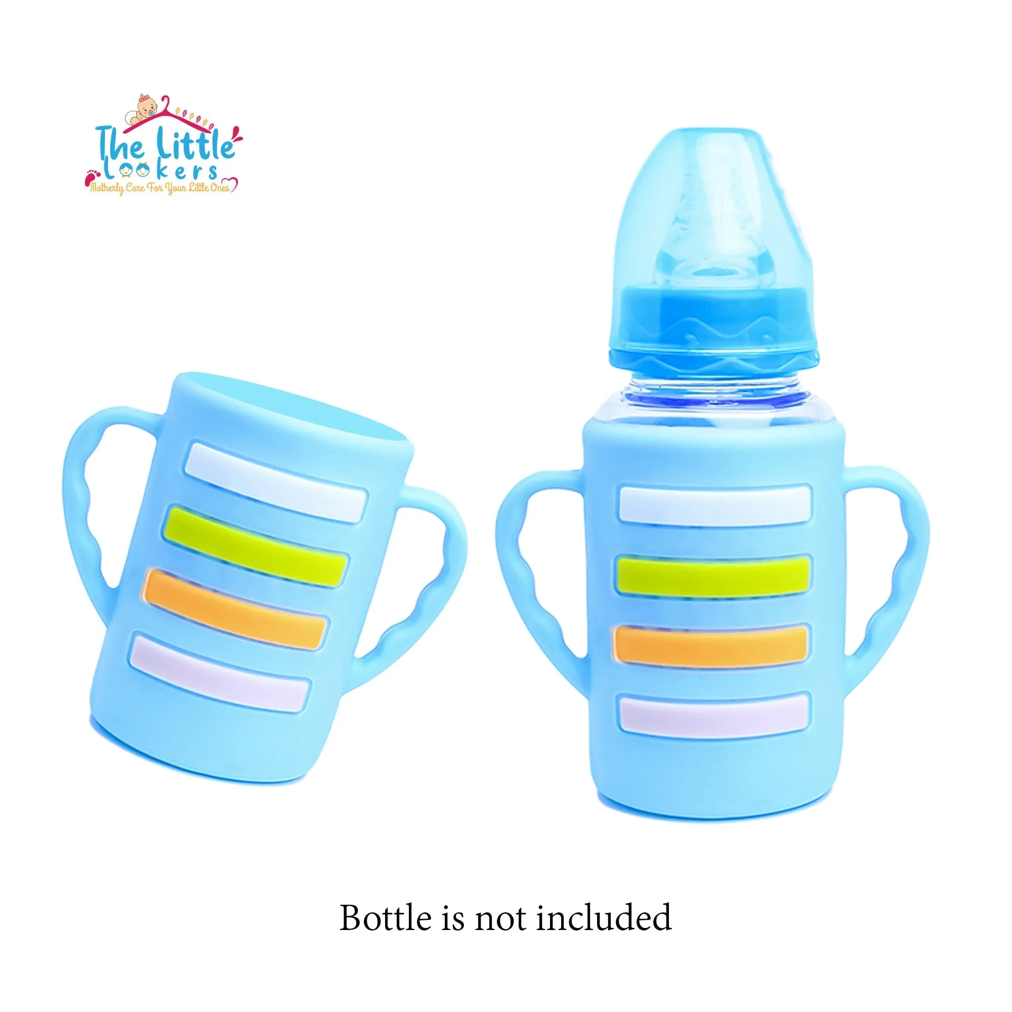 THE LITTLE LOOKERS Baby Bottle Cover with Handle/ Silicone Warmer Cover for Baby/Newborn/Infants/Toddlers ( Pack of 2)