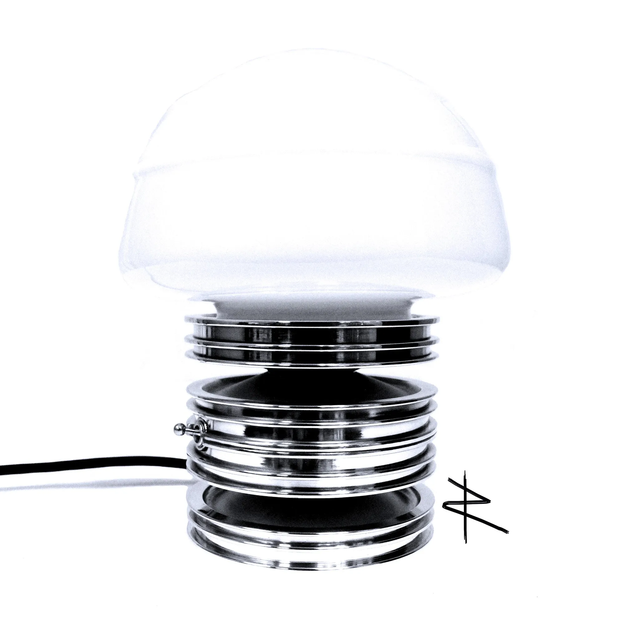 The Shroom Aviation Modern Art Polished Accent Piston Table Lamp