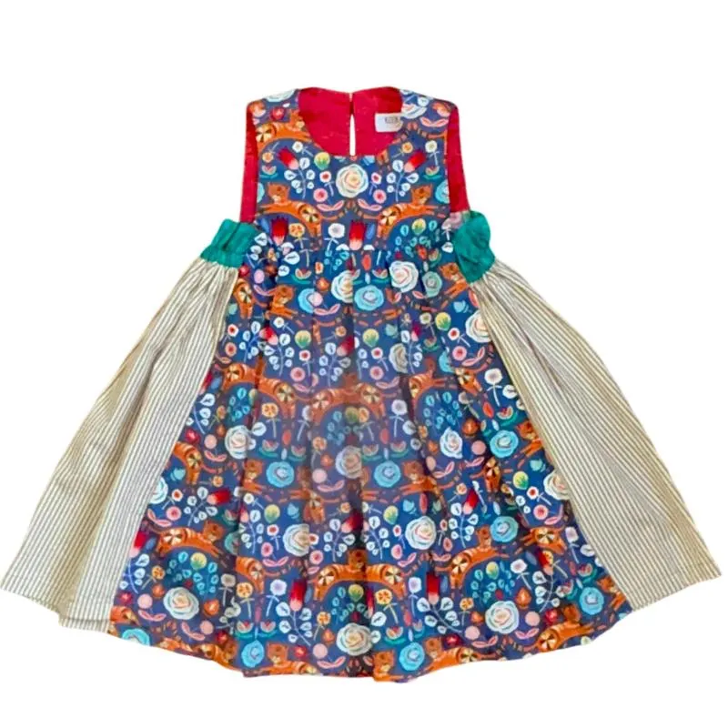 Tigers in the Garden Print Pleated Cotton Dress