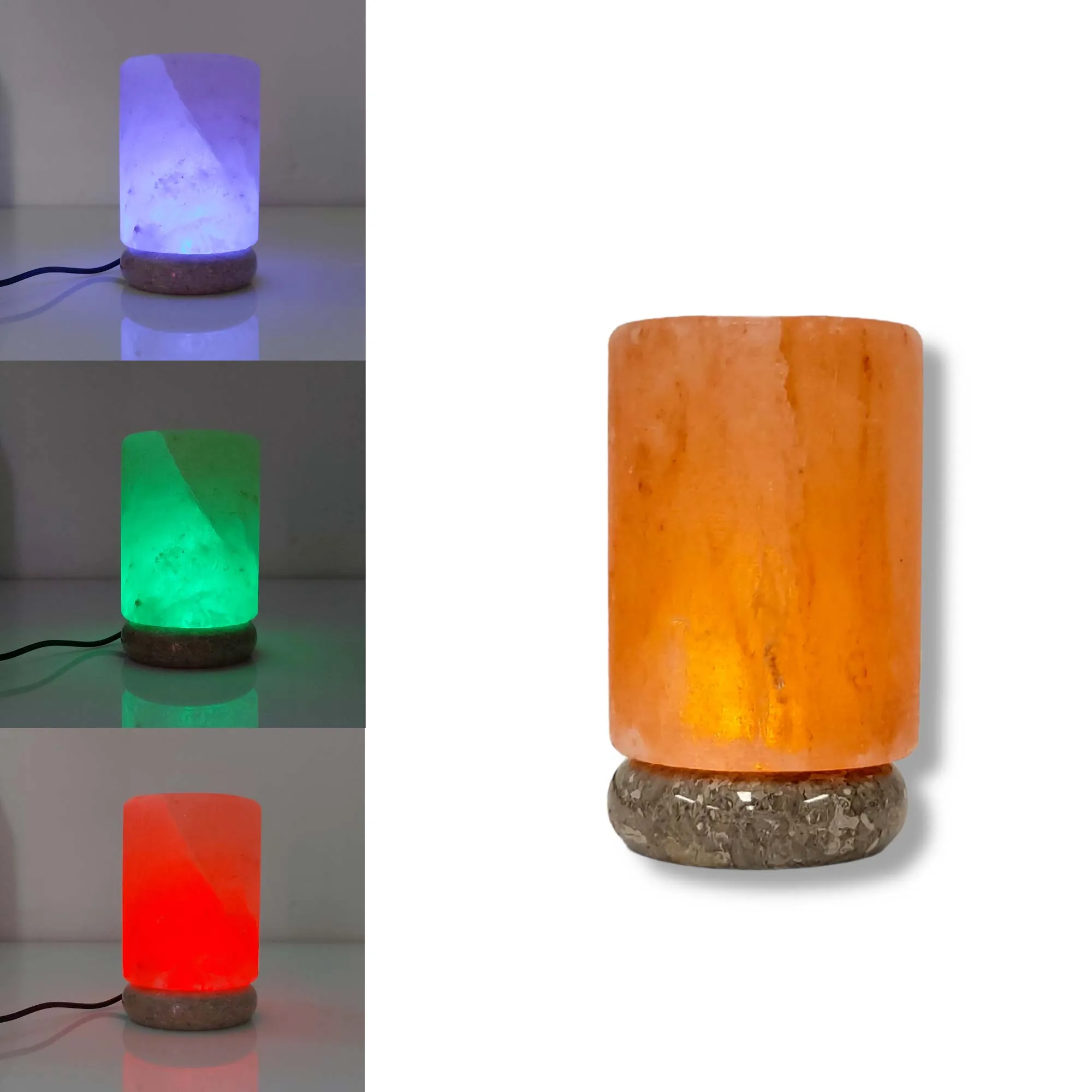 USB Colour Changing Salt Himalayan Lamp - Carved Shape Pink Rock LED Light