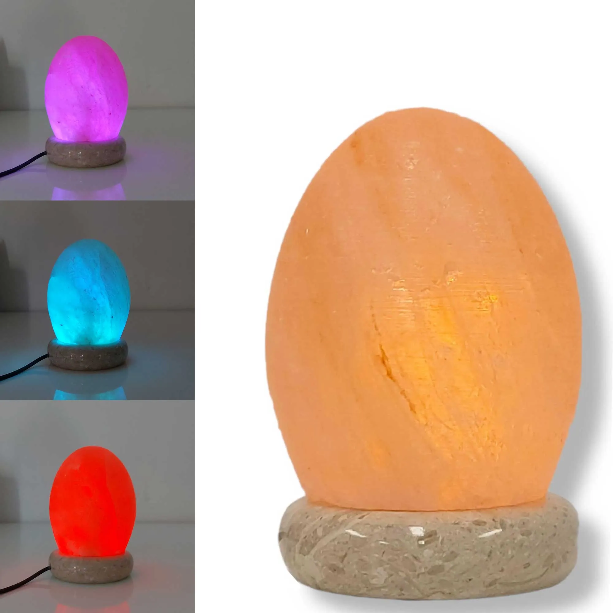 USB Colour Changing Salt Himalayan Lamp - Carved Shape Pink Rock LED Light