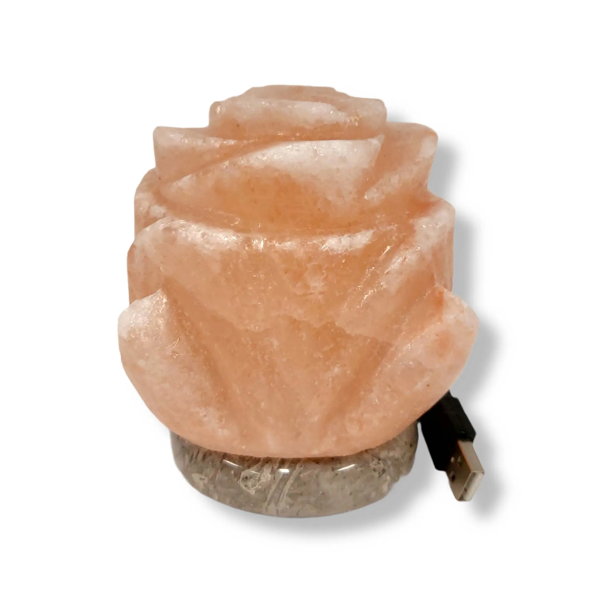 USB Colour Changing Salt Himalayan Lamp - Carved Shape Pink Rock LED Light