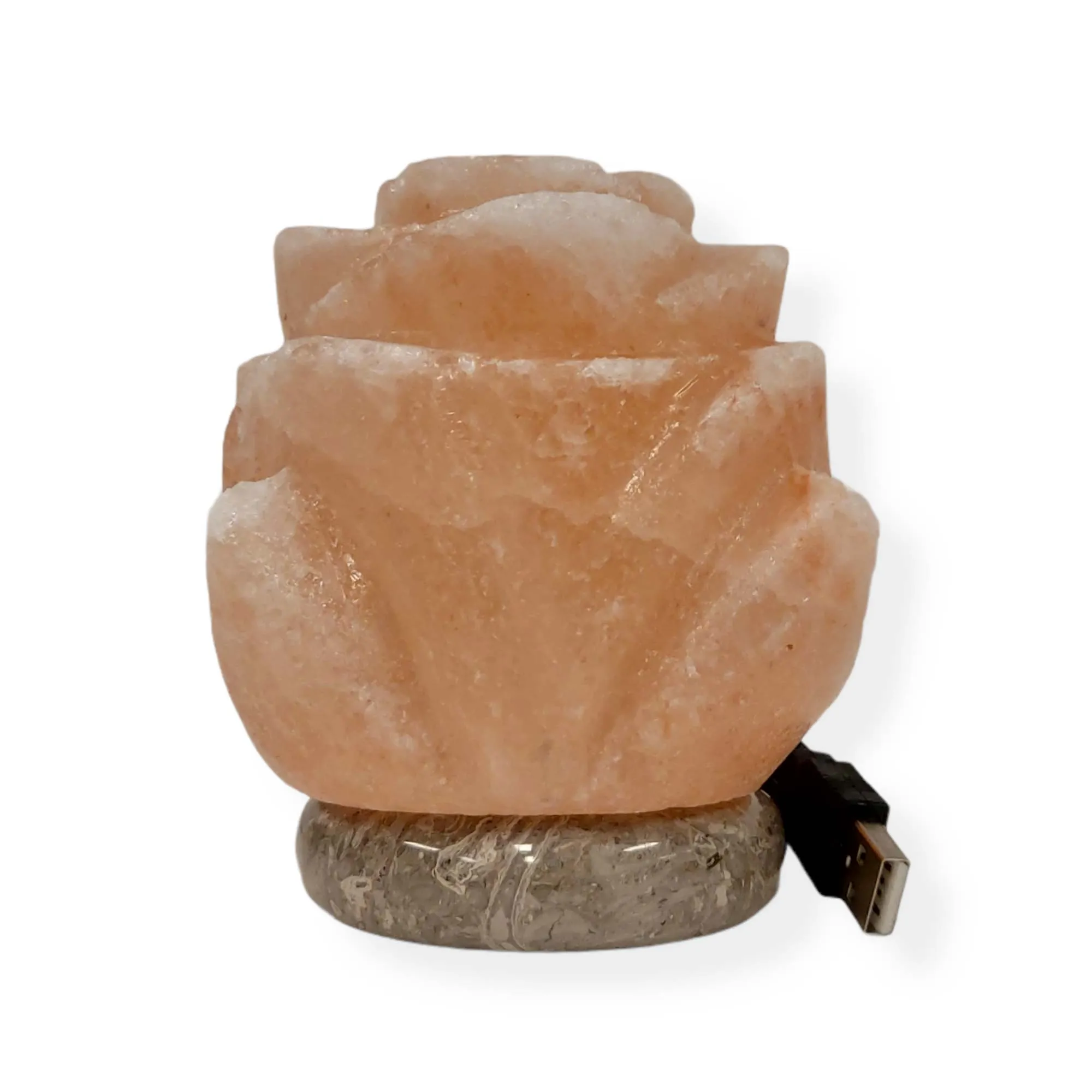 USB Himalayan Pink Rock Salt Lamp - Carved Shape Crystal LED Light