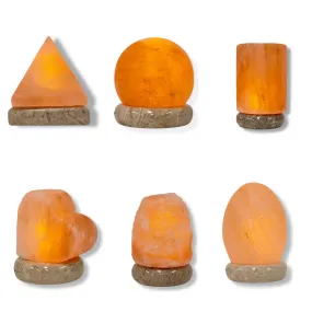 USB Himalayan Pink Rock Salt Lamp - Carved Shape Crystal LED Light