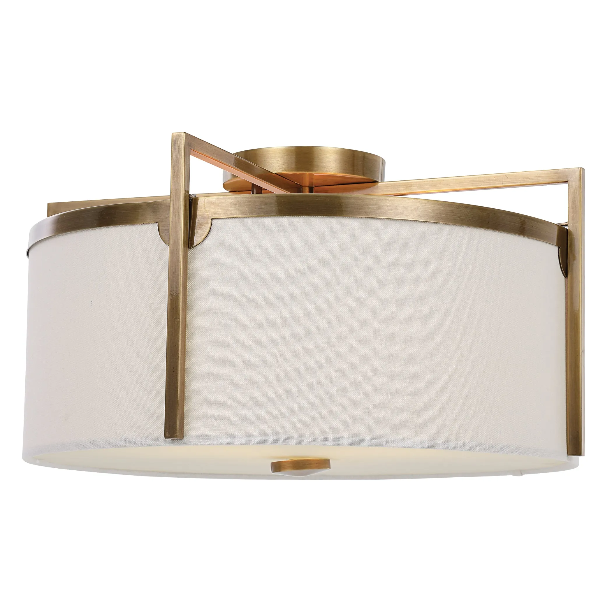 Uttermost Colfax Brass 3 Light Semi Flush