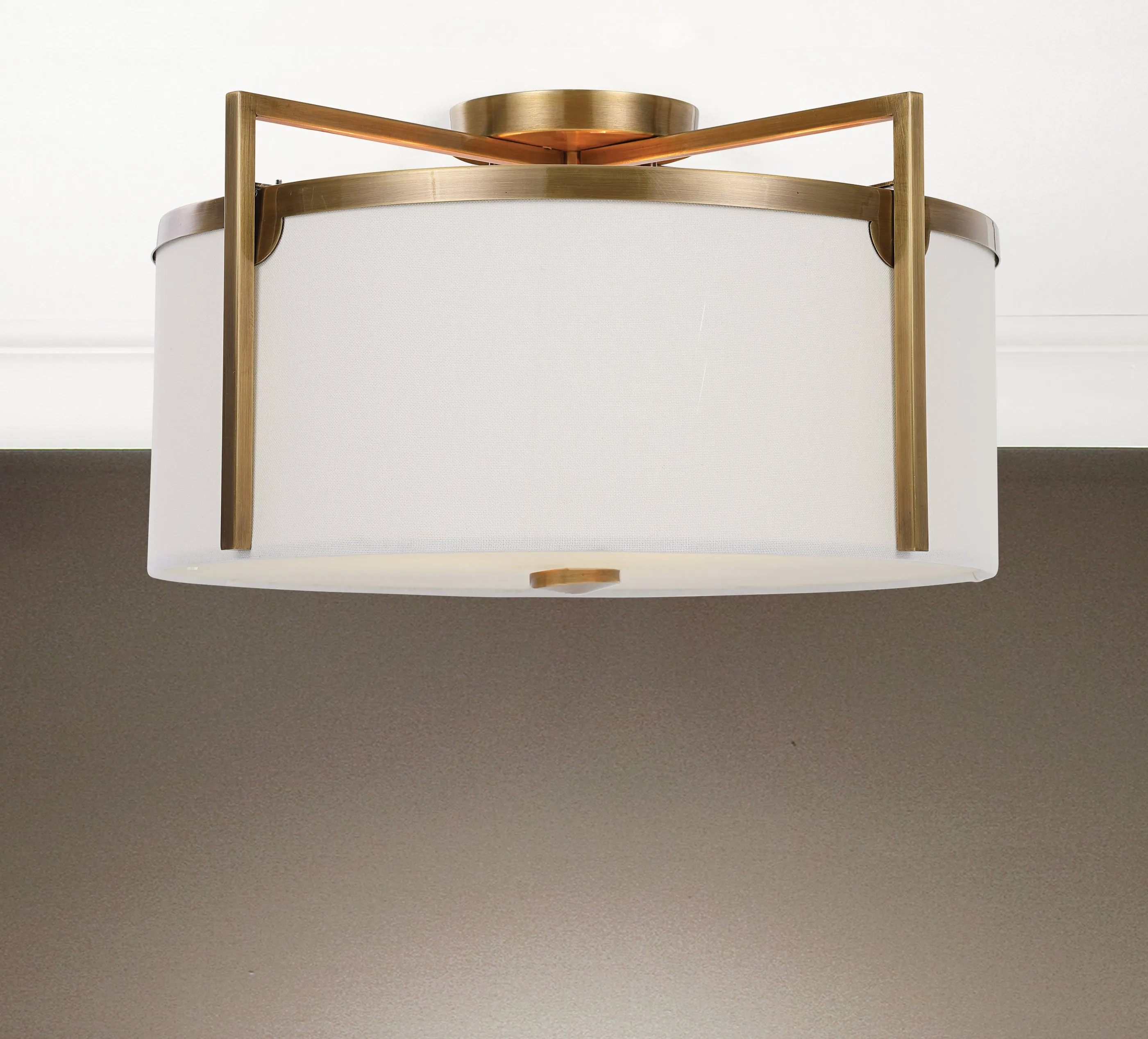 Uttermost Colfax Brass 3 Light Semi Flush