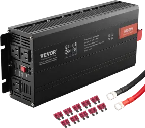 Vevor Modified Sine Wave Inverter 3000W DC 12V to AC 120V with USB & AC Outlets New