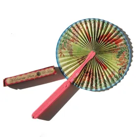 Vintage Foldaway Fan Asian Goldfish Portable Paper Hand Fan