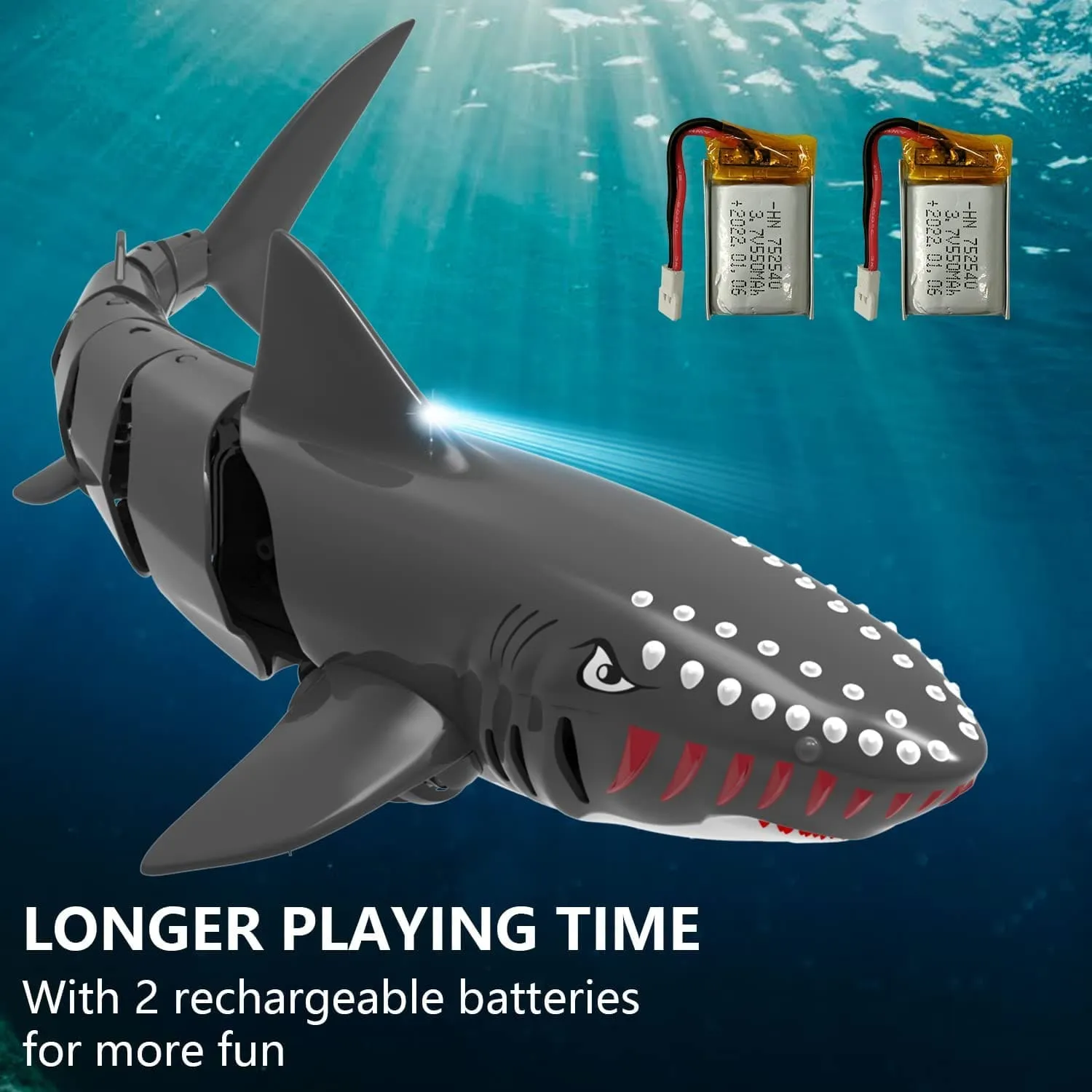 VOLANTEXRC Remote Control Shark Toys for Pool 2.4GHZ RC Shark RC Boats Great Gift