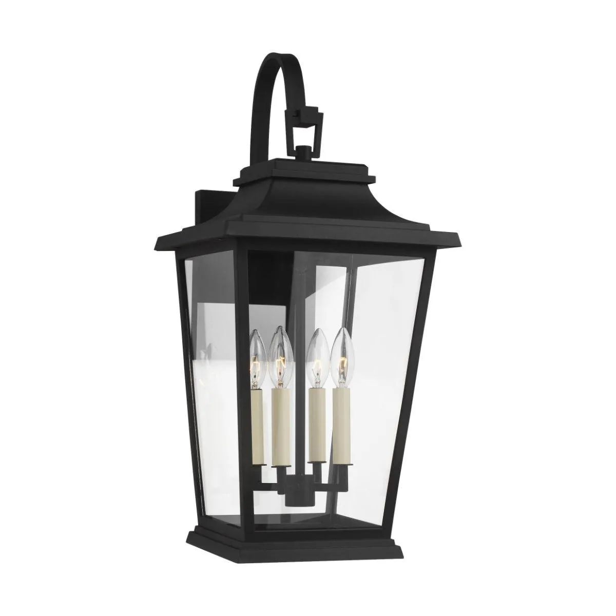 Warren Large 26 In. 4 Lights Outdoor Wall Light Black Finish