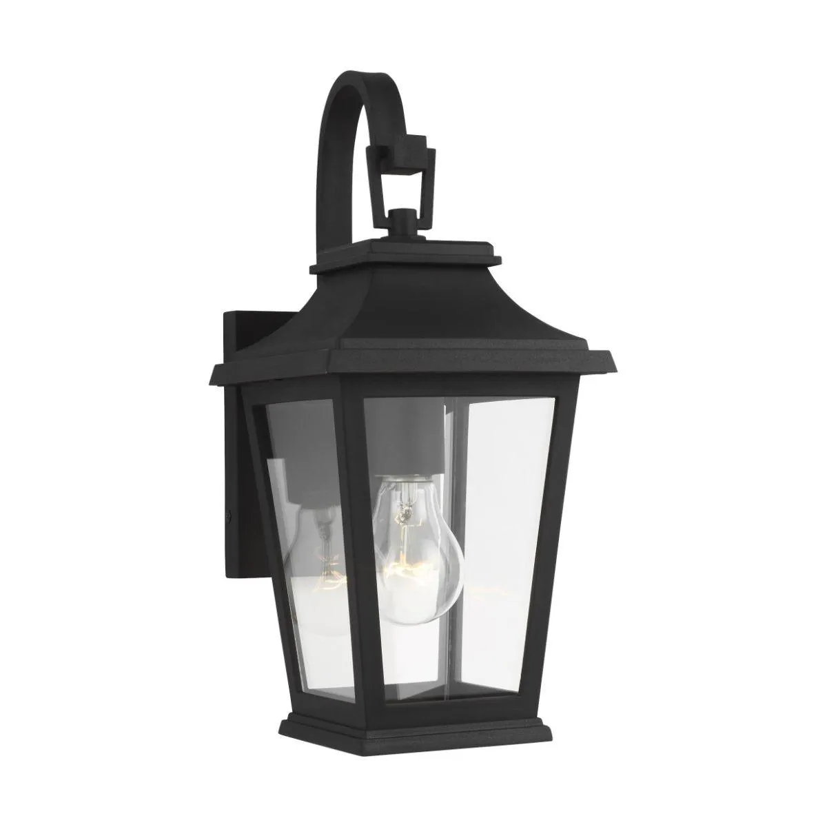 Warren Mini 14 In. Outdoor Wall Light Black Finish