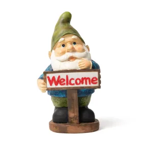 Welcome Gnome Solar Powered Outdoor LED Garden