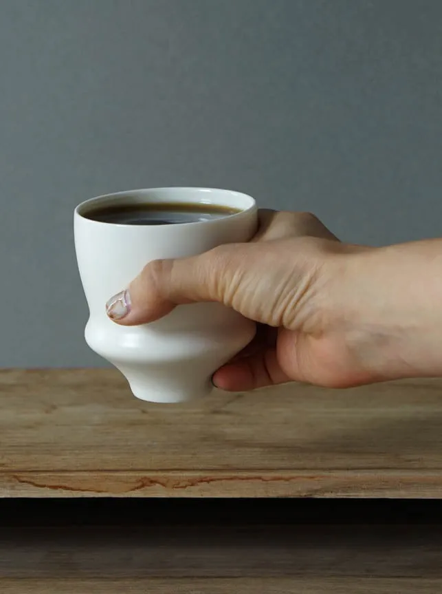 White Ceramic Belly Cup