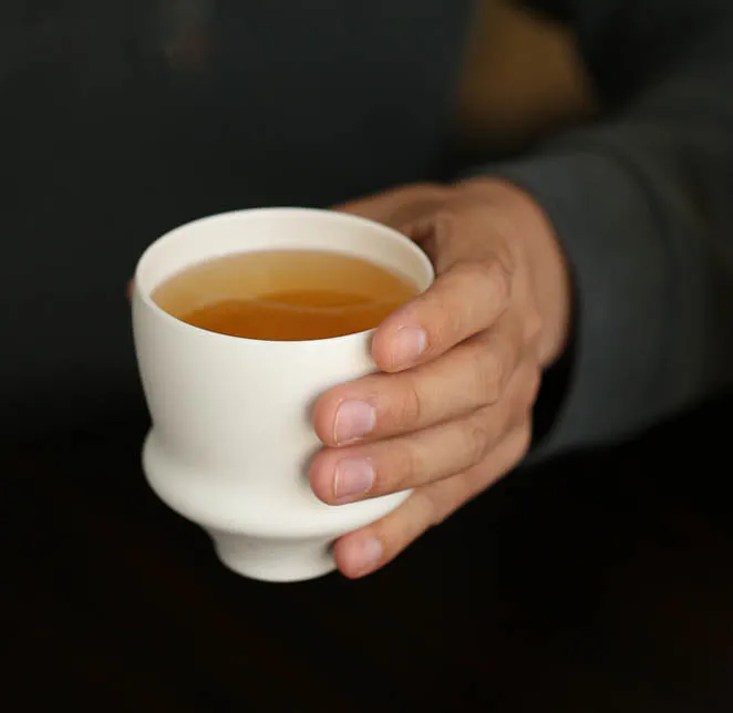 White Ceramic Belly Cup