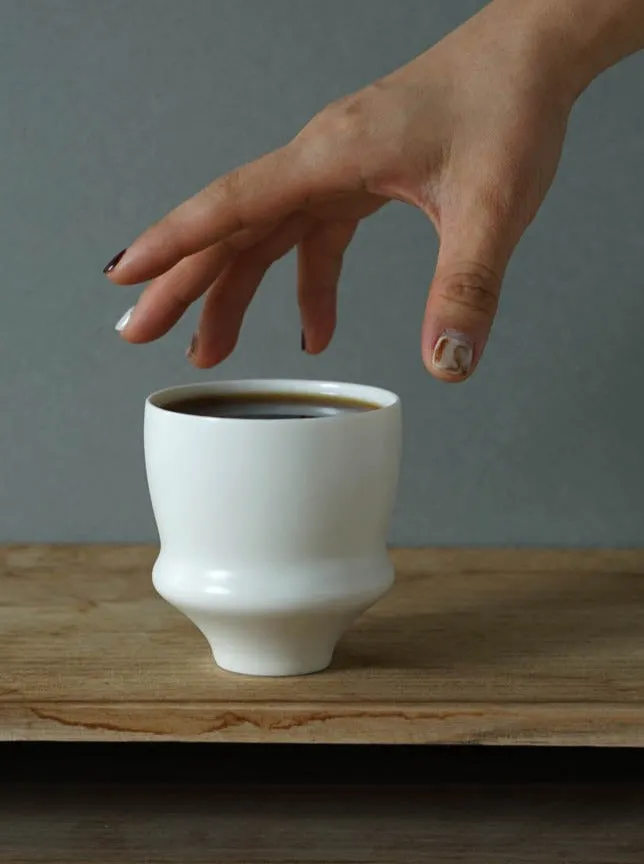 White Ceramic Belly Cup