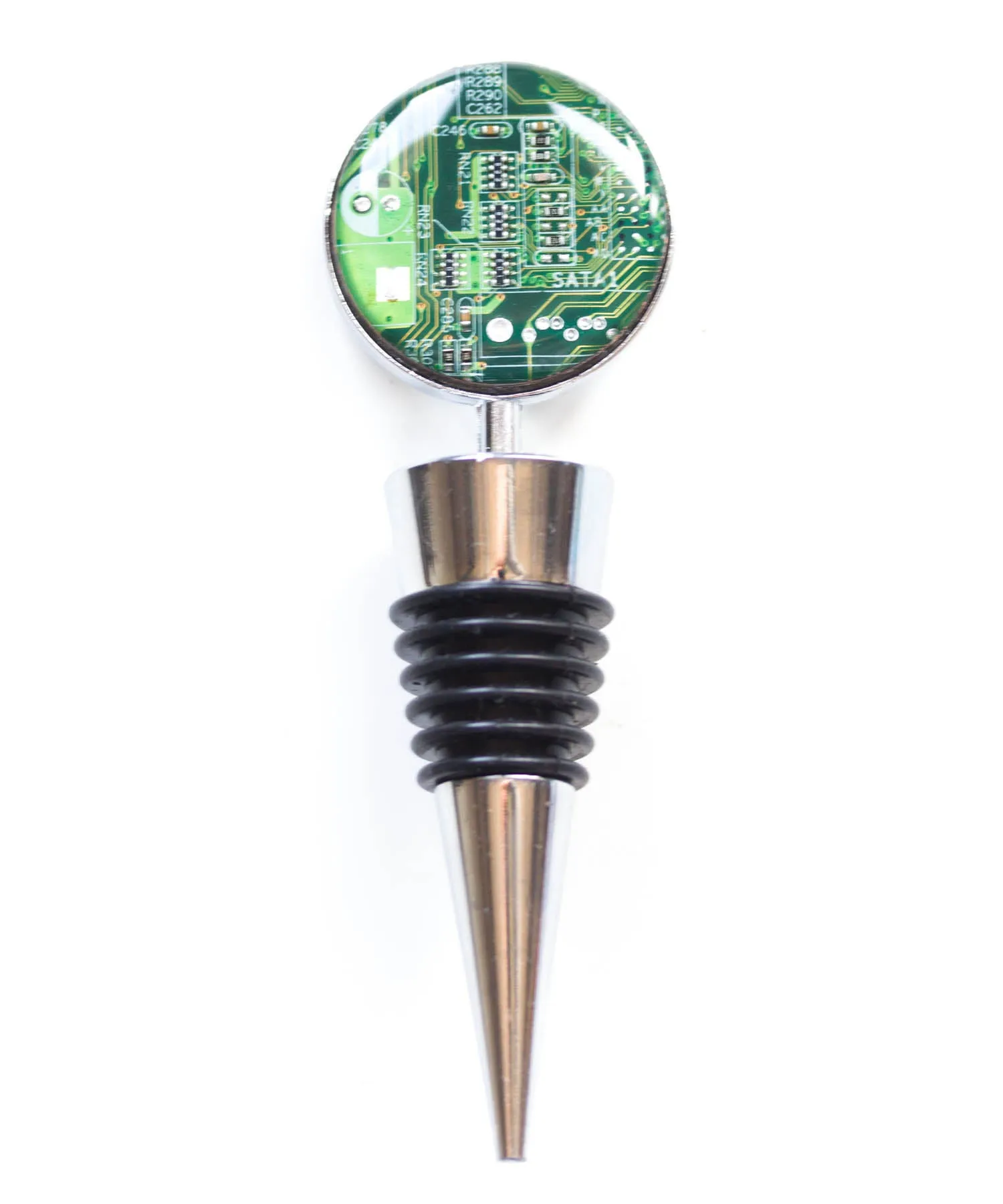 Wine Bottle stopper with a circuit board piece